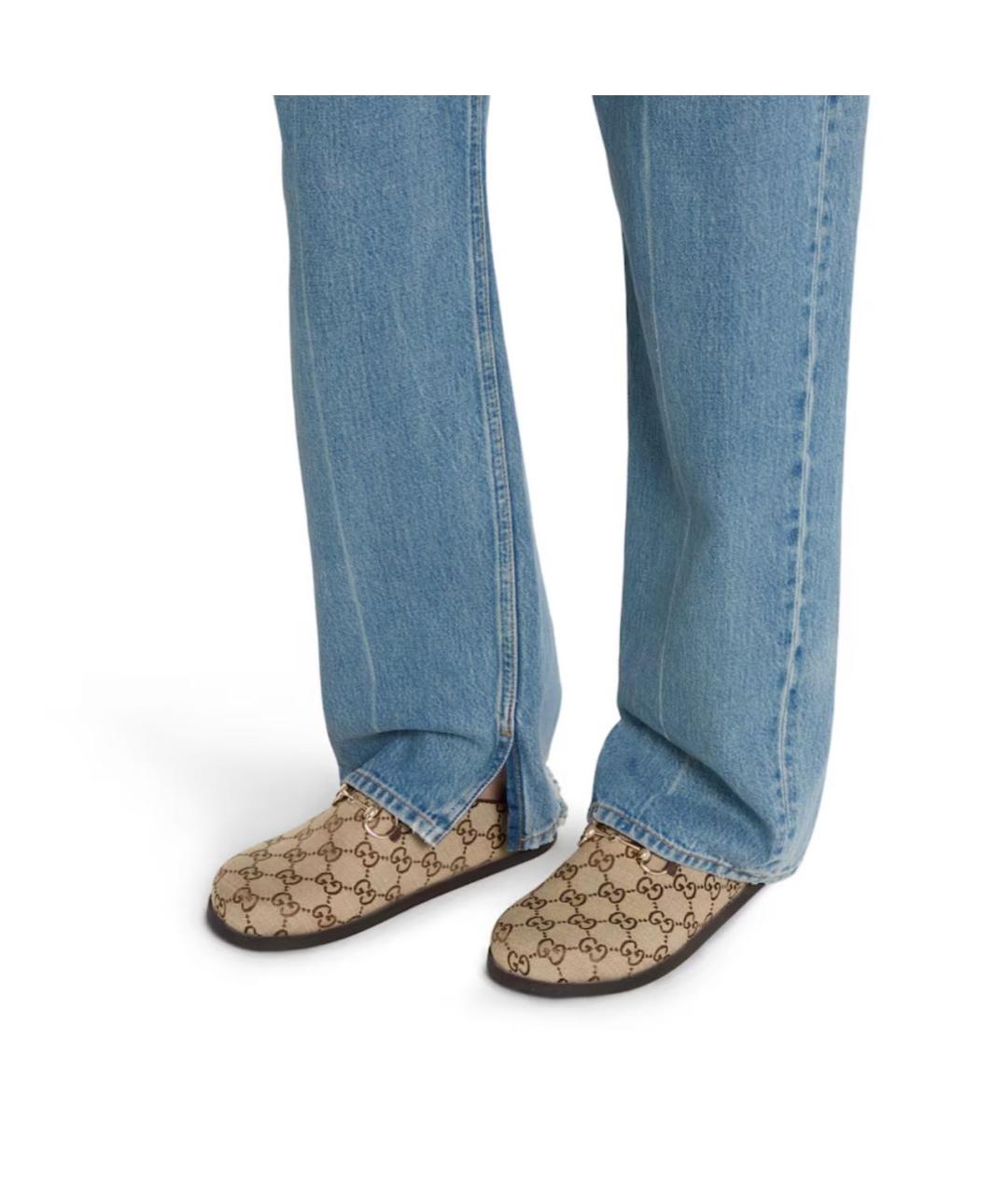 GUCCI Бежевые мюли, фото 3