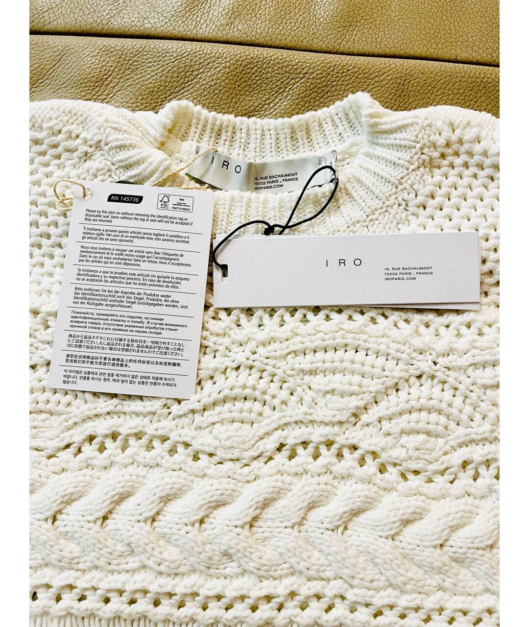 IRO Белый хлопковый джемпер / свитер, фото 5