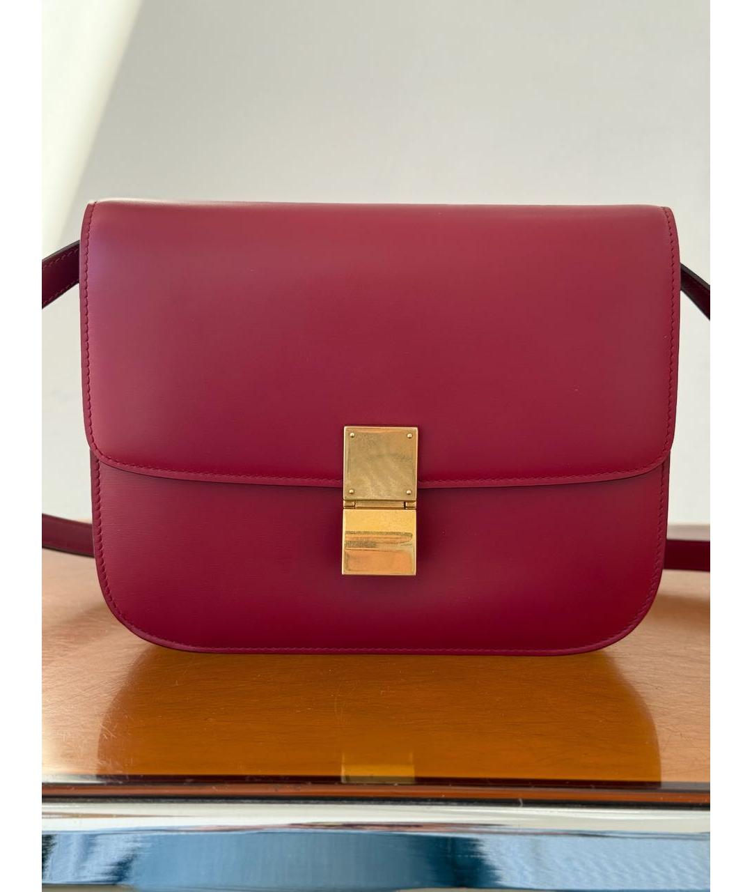 CELINE Красная кожаная сумка через плечо, фото 9