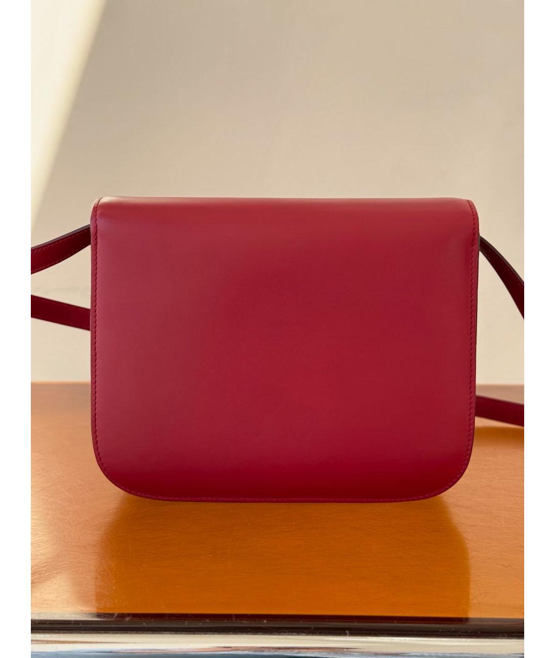 CELINE Красная кожаная сумка через плечо, фото 4