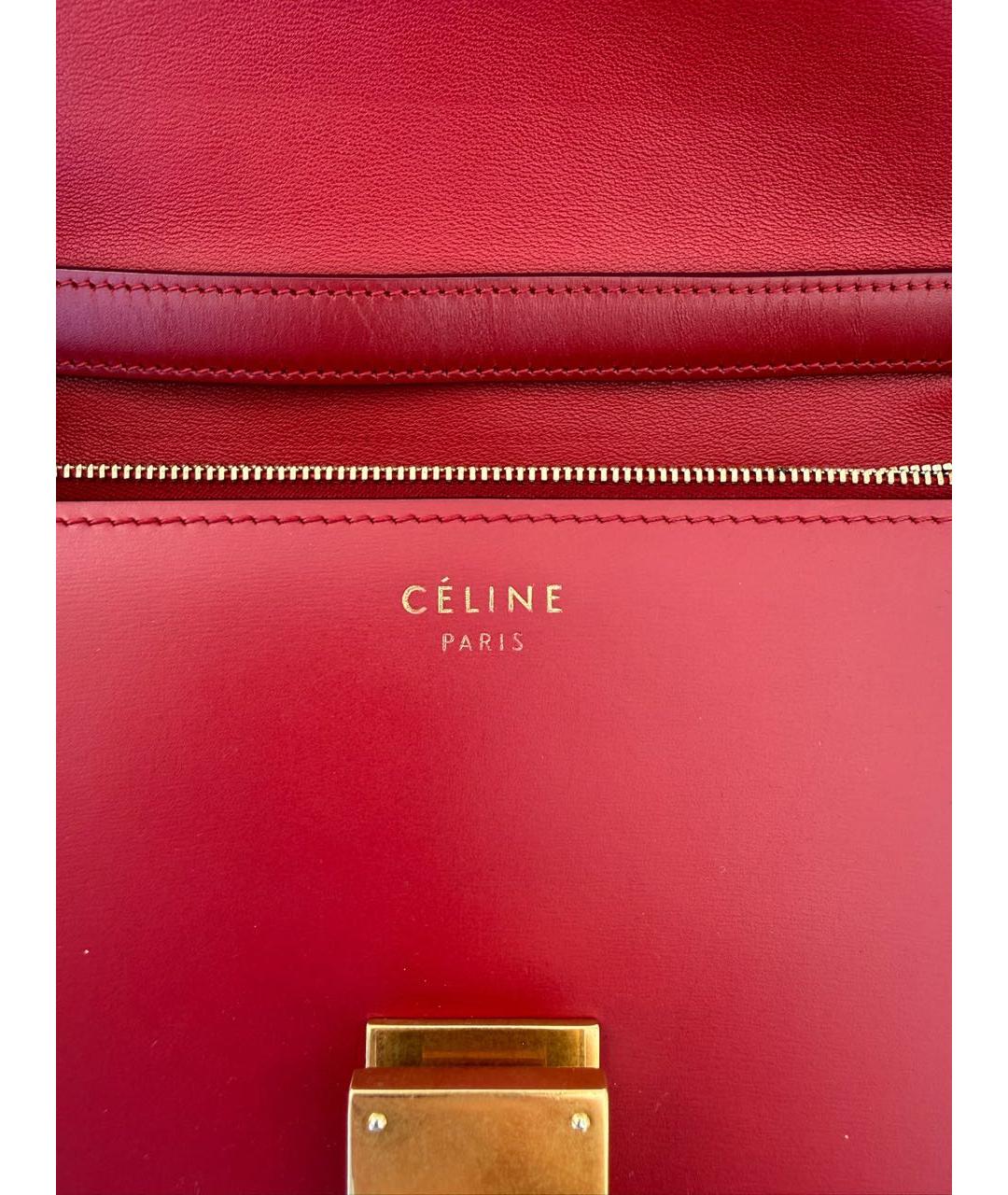 CELINE Красная кожаная сумка через плечо, фото 6