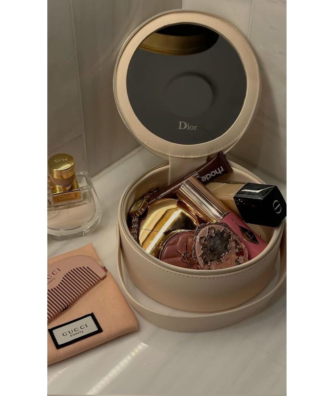 DIOR BEAUTY Бежевая косметичка из искусственной кожи, фото 5