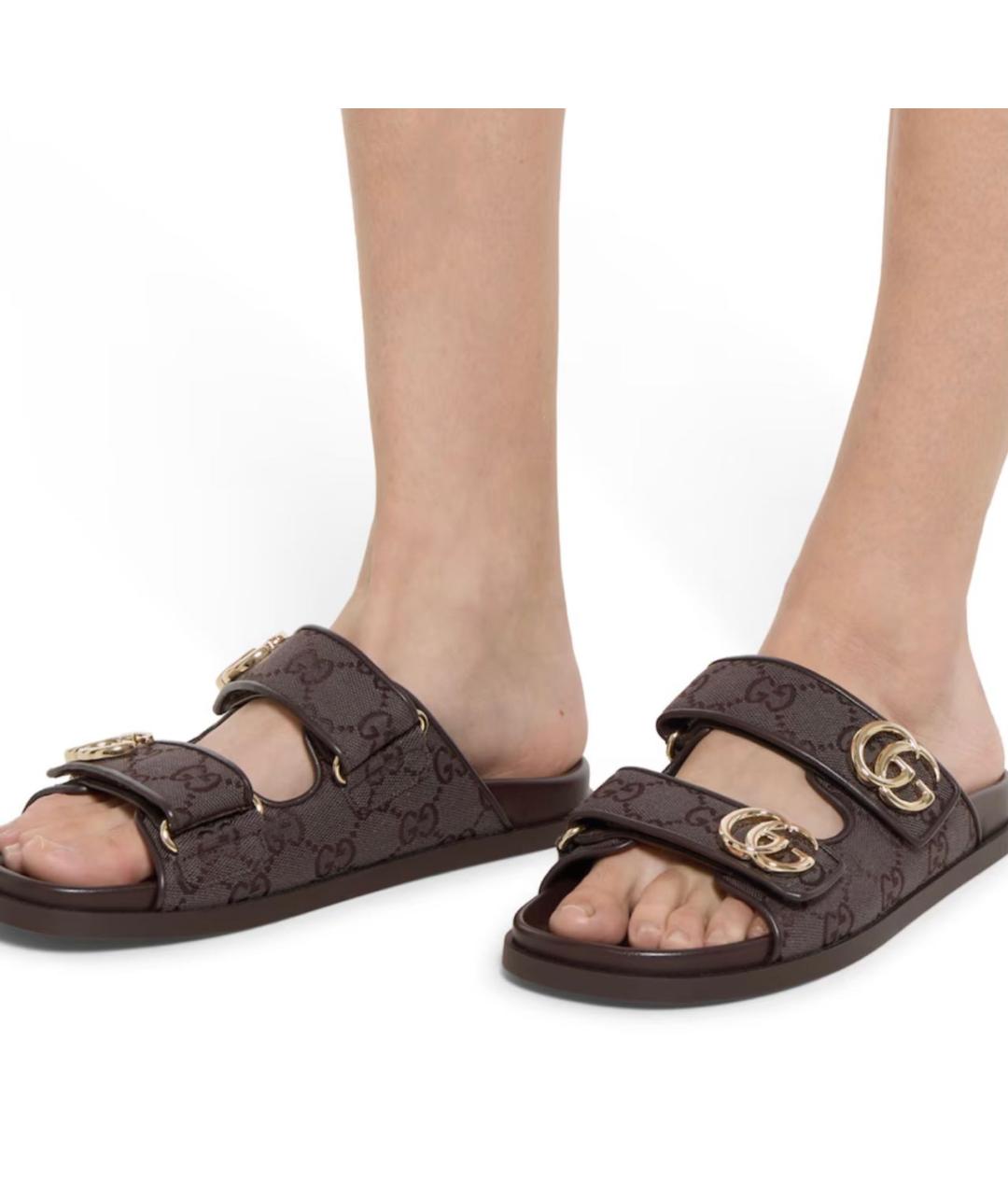 GUCCI Коричневые шлепанцы, фото 3