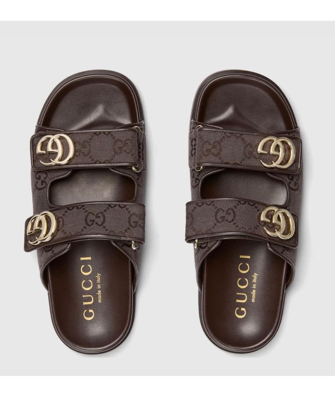GUCCI Коричневые шлепанцы, фото 5