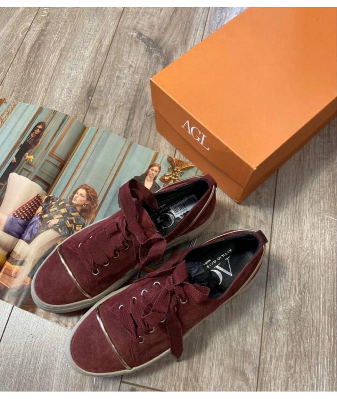 AGL Бордовые замшевые кеды, фото 6