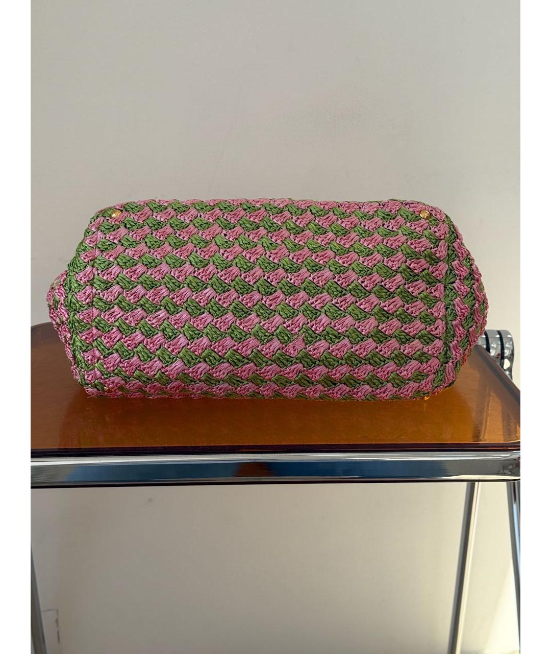 PRADA Мульти пелетеная пляжная сумка, фото 7