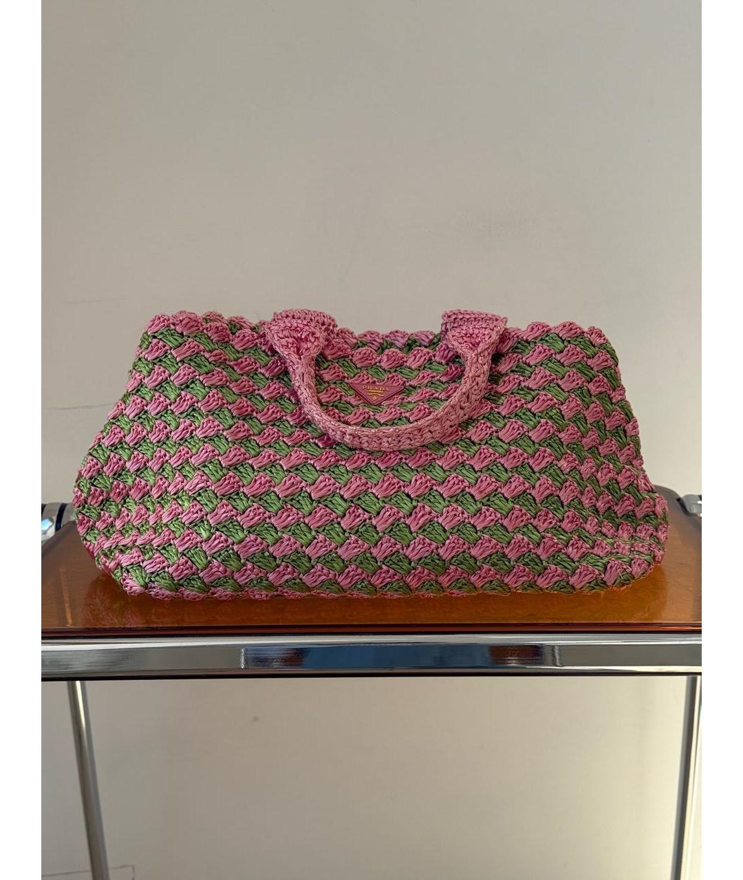 PRADA Мульти пелетеная пляжная сумка, фото 9