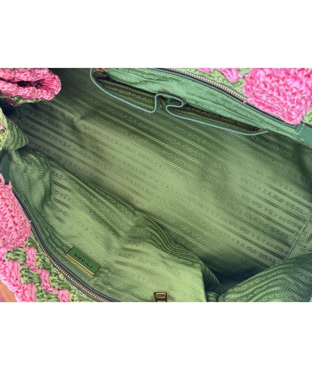 PRADA Мульти пелетеная пляжная сумка, фото 8