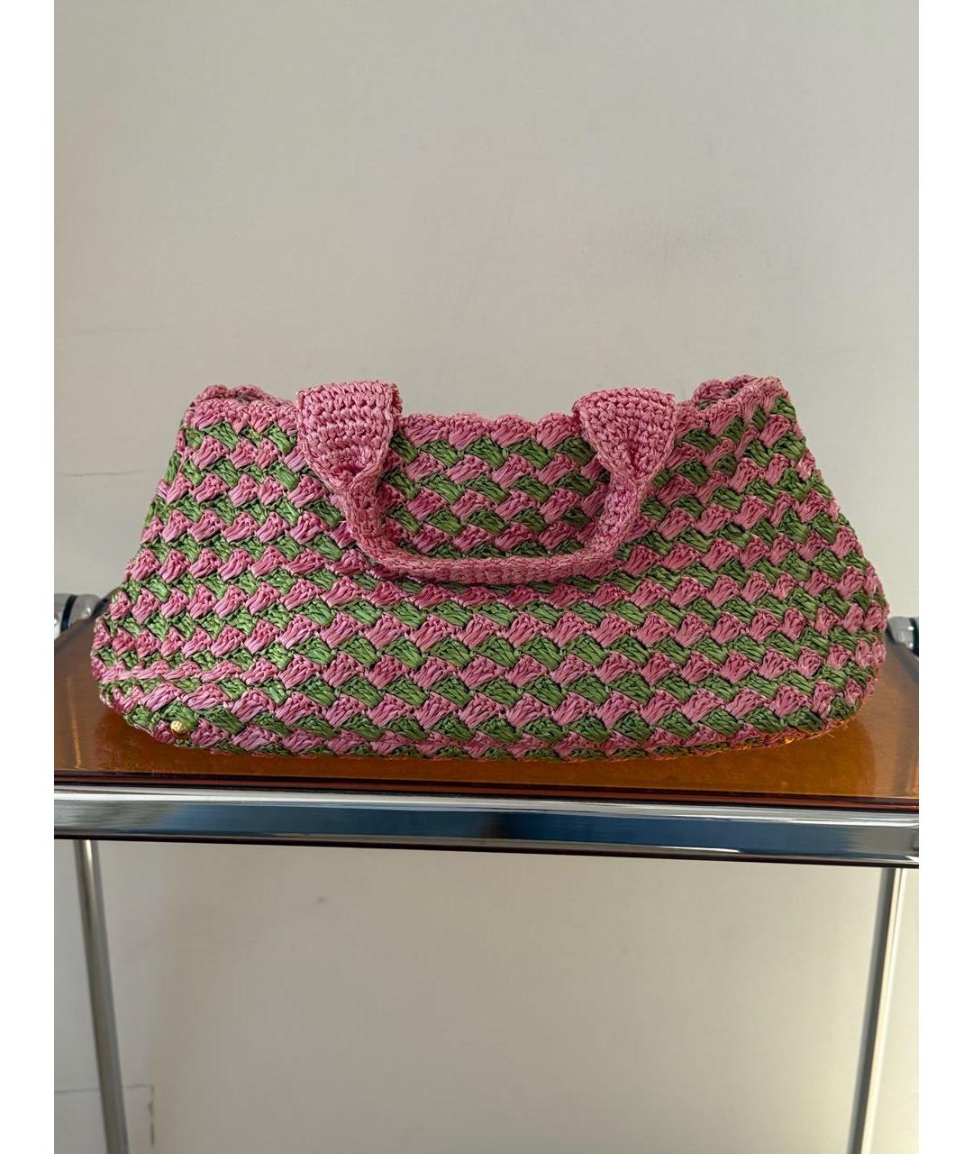 PRADA Мульти пелетеная пляжная сумка, фото 2