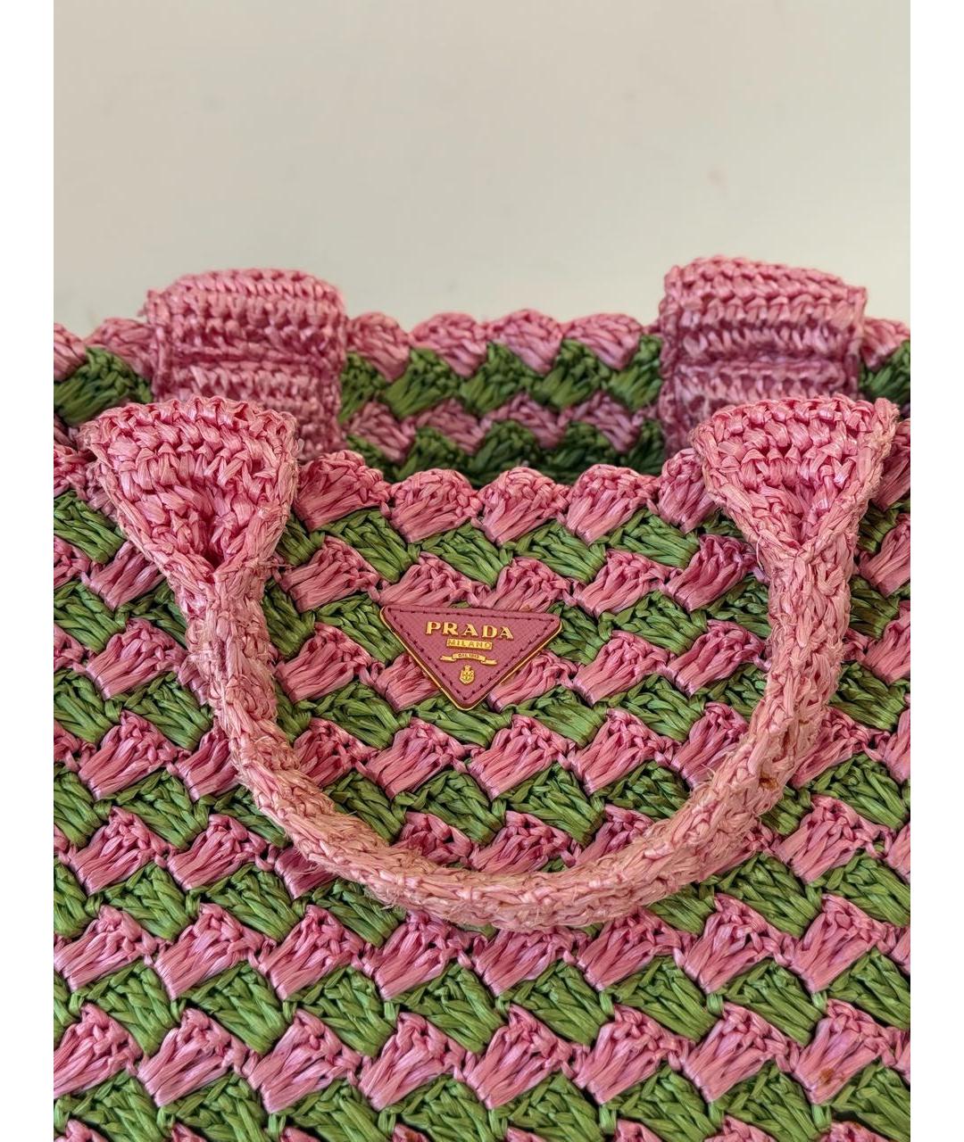 PRADA Мульти пелетеная пляжная сумка, фото 5