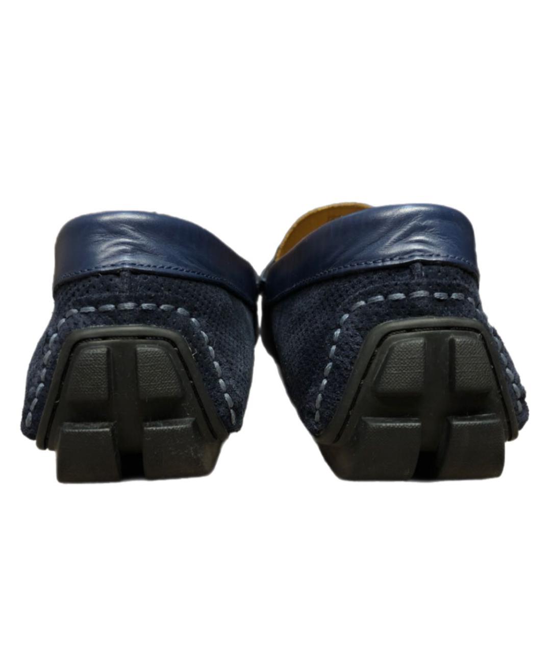 EMPORIO ARMANI Темно-синие кожаные мокасины, фото 4