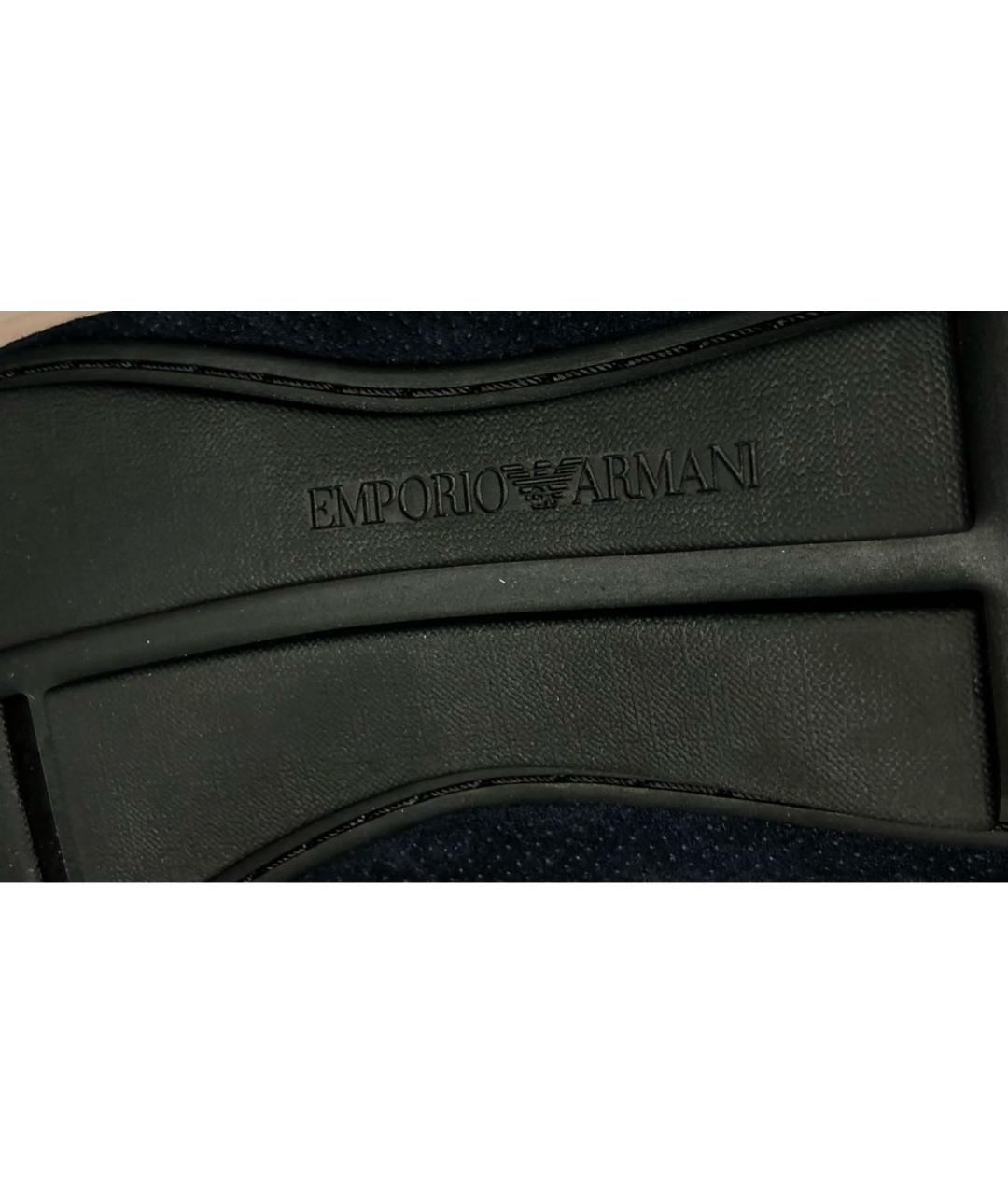 EMPORIO ARMANI Темно-синие кожаные мокасины, фото 6