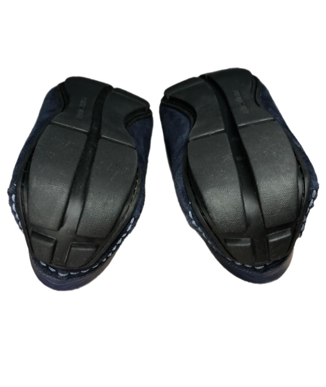 EMPORIO ARMANI Темно-синие кожаные мокасины, фото 7