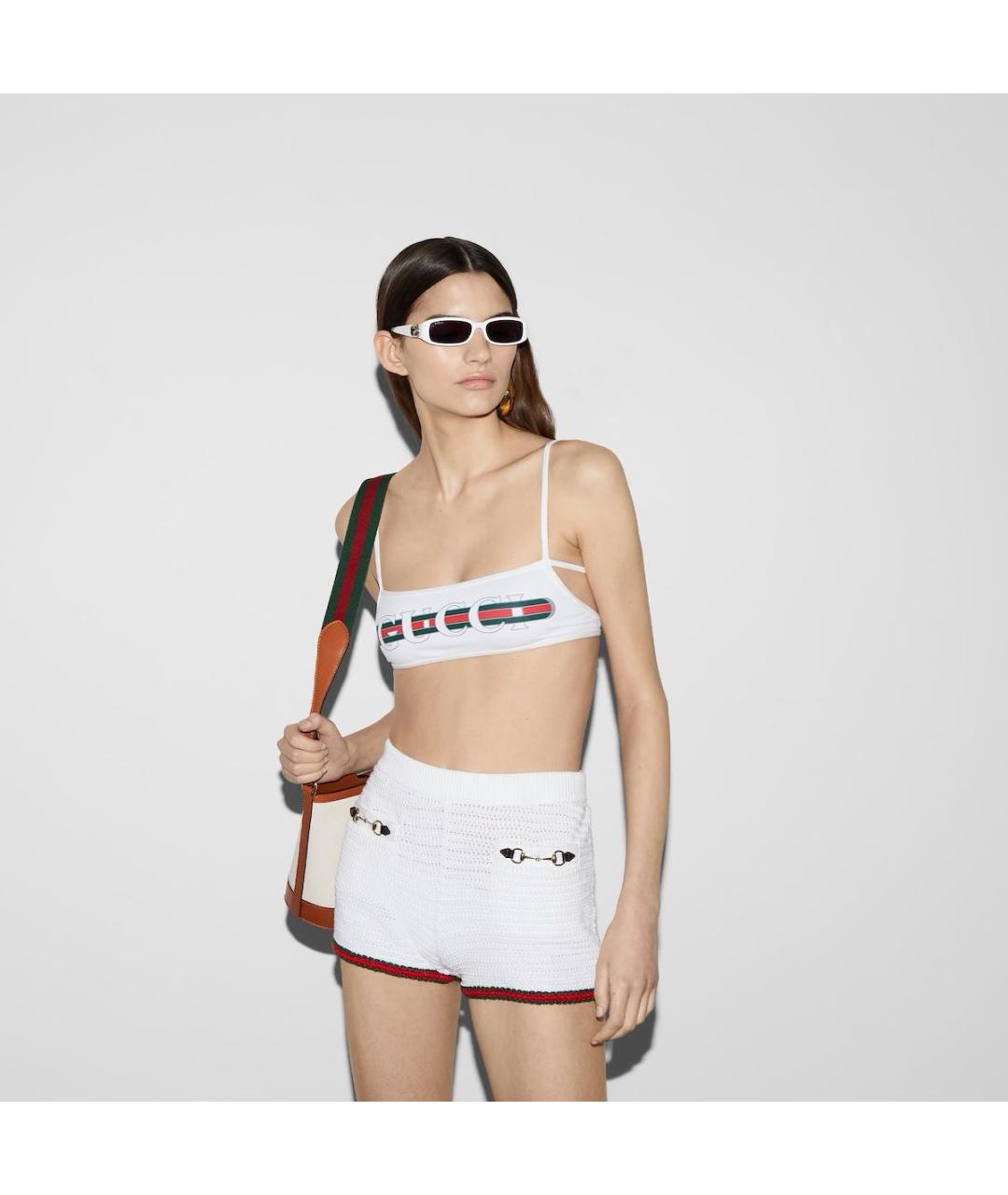 GUCCI Белый полиамидовый купальник, фото 3