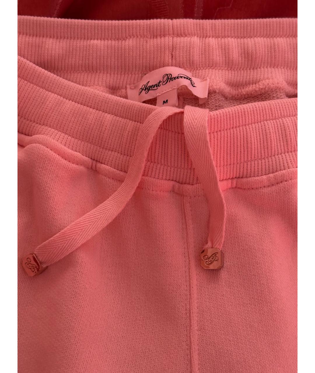 AGENT PROVOCATEUR Розовые хлопковые брюки широкие, фото 3