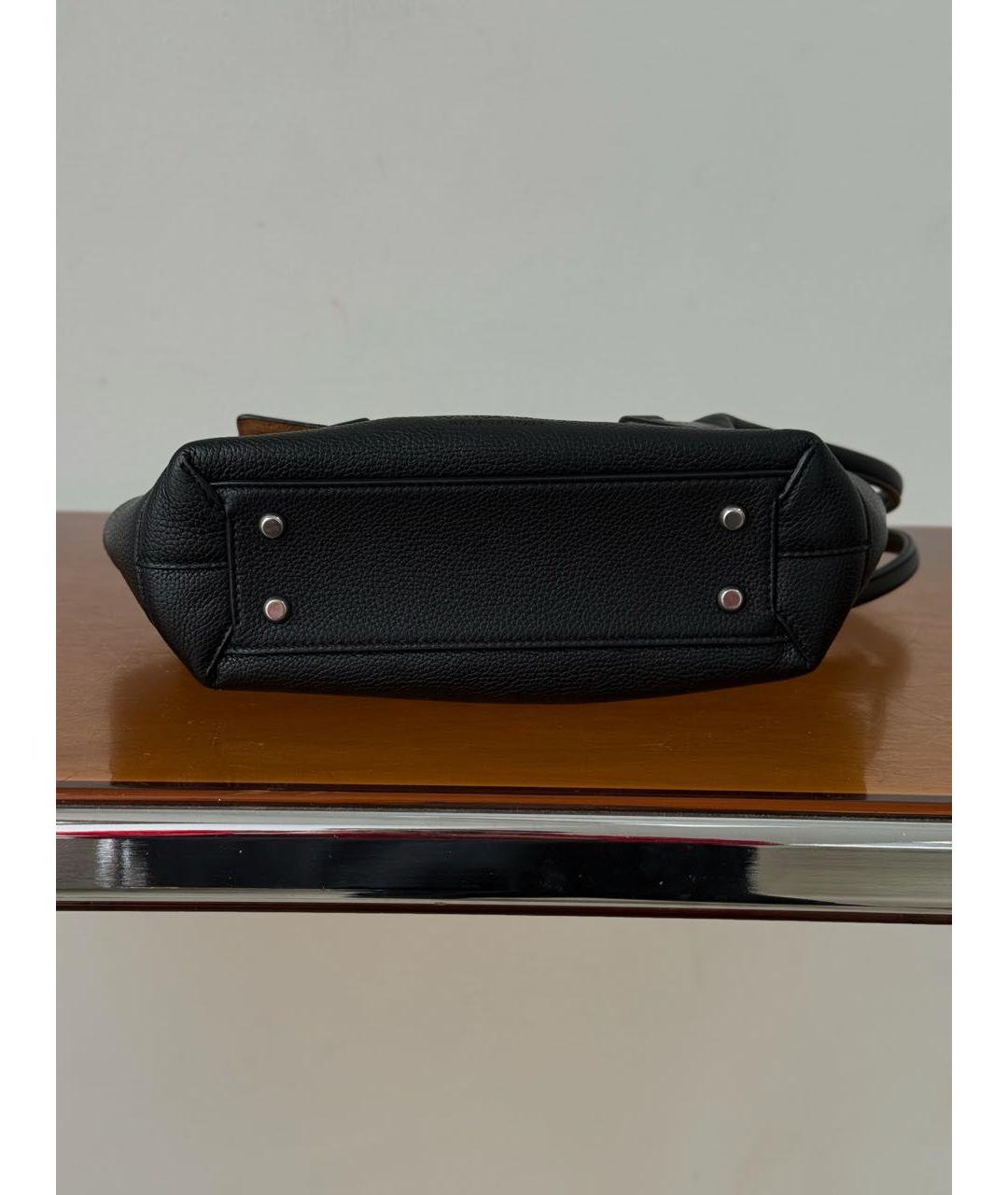 BOTTEGA VENETA Черная кожаная сумка с короткими ручками, фото 5