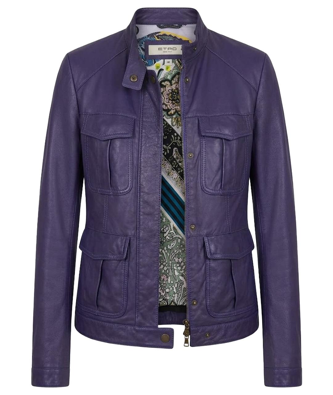 ETRO Синяя кожаная куртка, фото 1