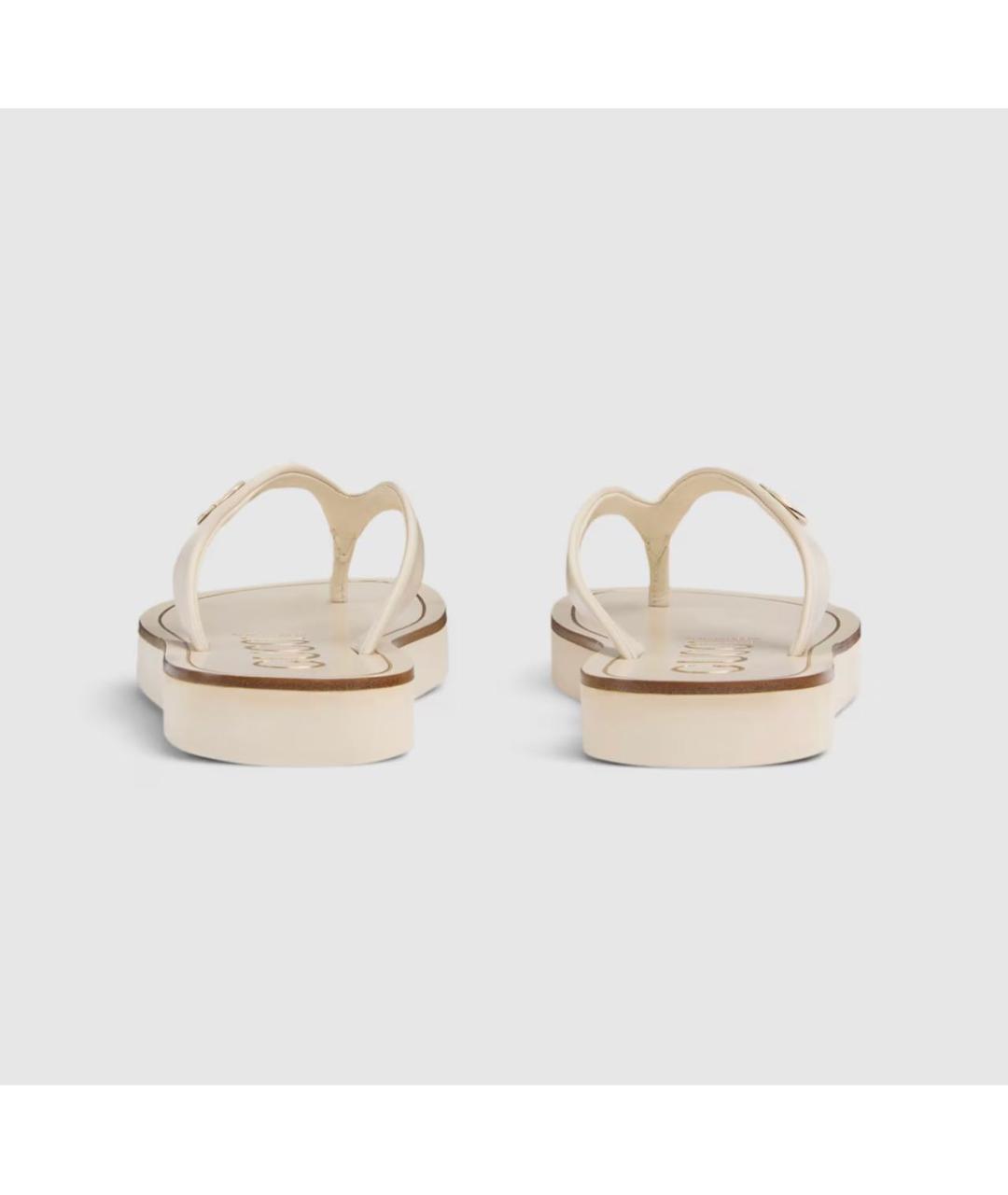 GUCCI Бежевые шлепанцы, фото 4