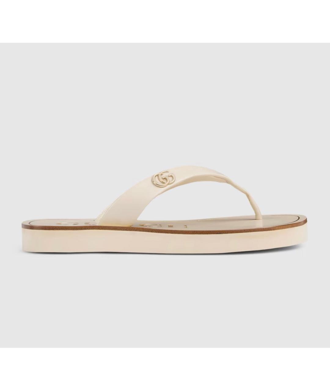 GUCCI Бежевые шлепанцы, фото 6