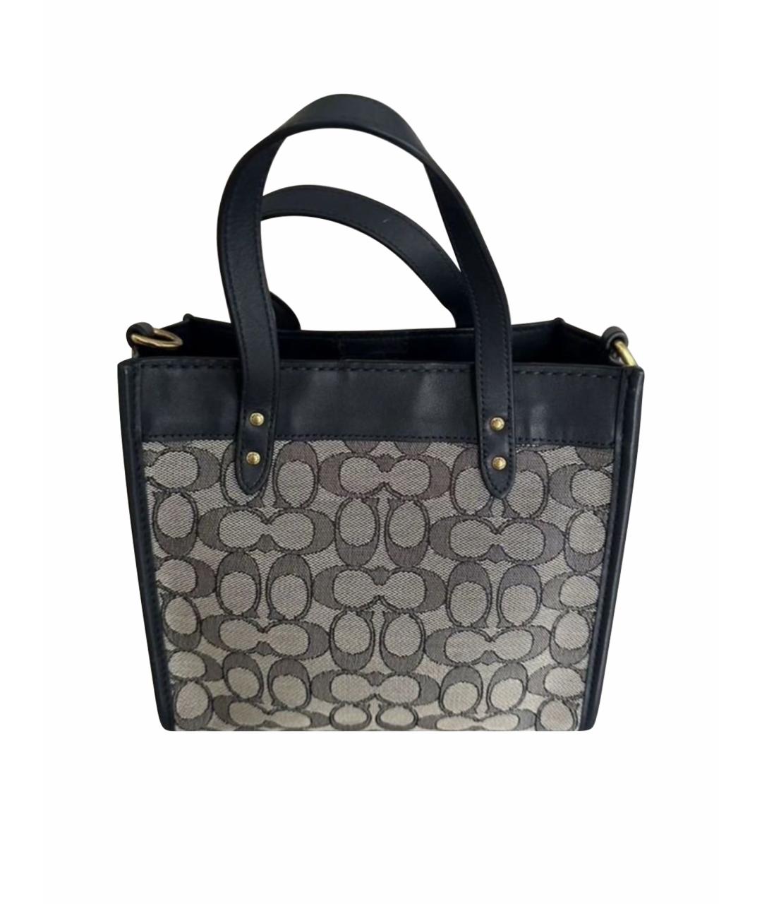 COACH Темно-синяя жаккардовая сумка тоут, фото 1