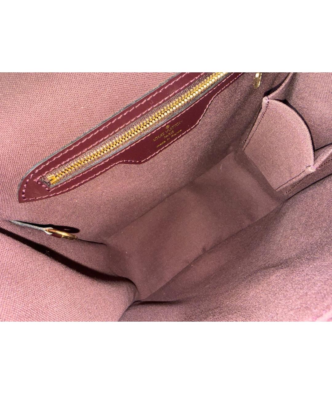 LOUIS VUITTON Бордовая кожаная сумка на плечо, фото 6