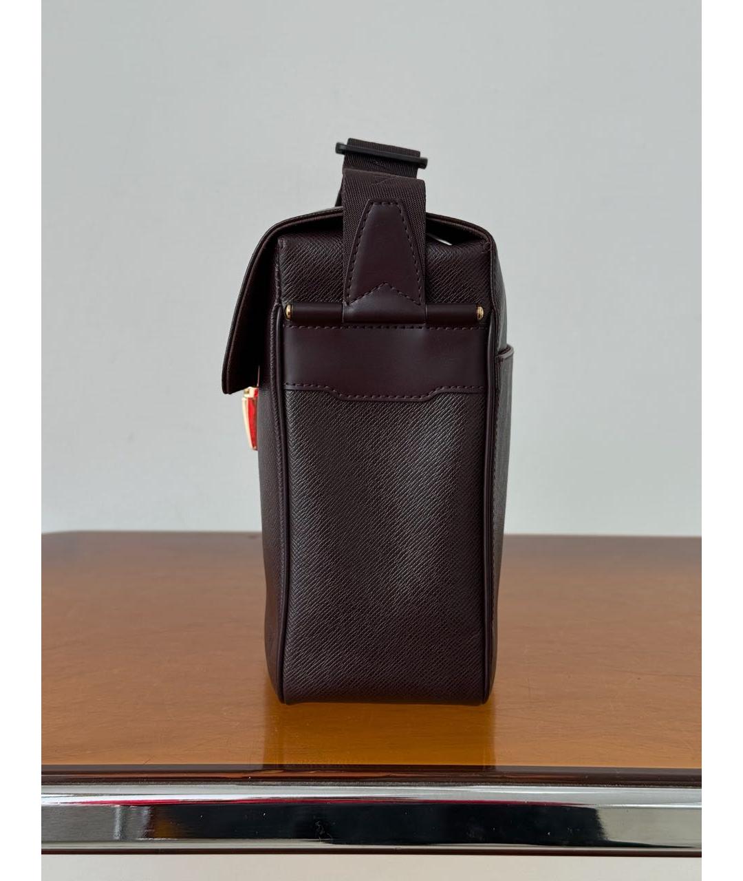 LOUIS VUITTON Бордовая кожаная сумка на плечо, фото 2