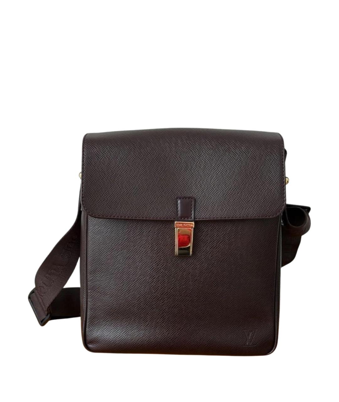 LOUIS VUITTON Бордовая кожаная сумка на плечо, фото 1