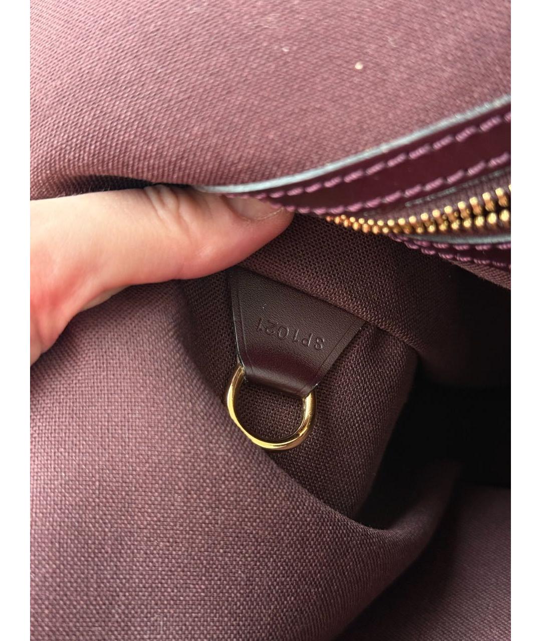 LOUIS VUITTON Бордовая кожаная сумка на плечо, фото 8