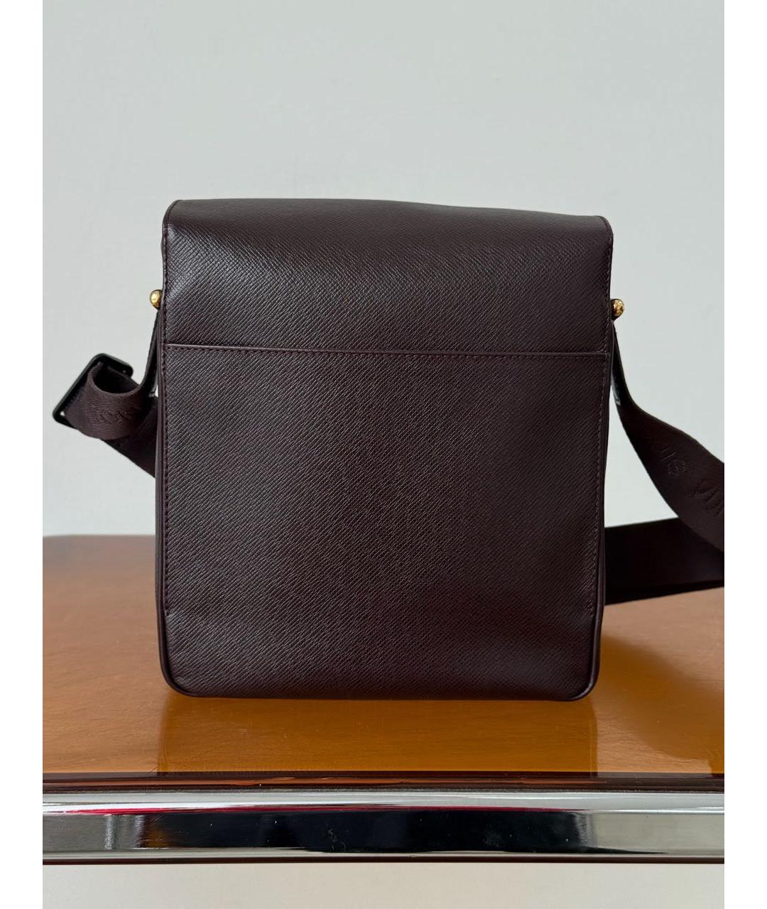 LOUIS VUITTON Бордовая кожаная сумка на плечо, фото 5