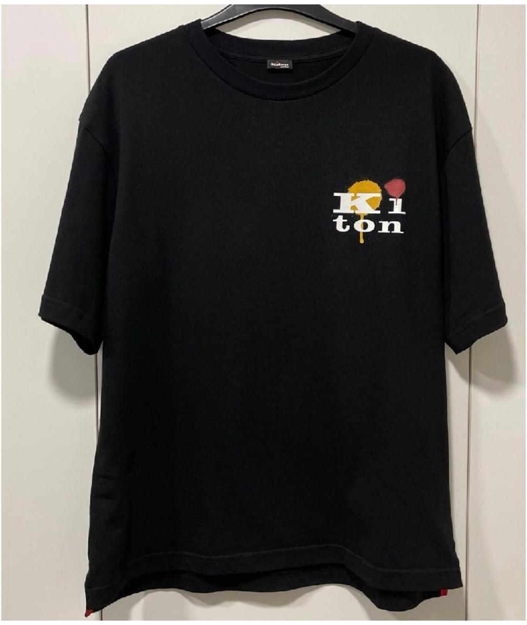 KITON Черная хлопковая футболка, фото 4