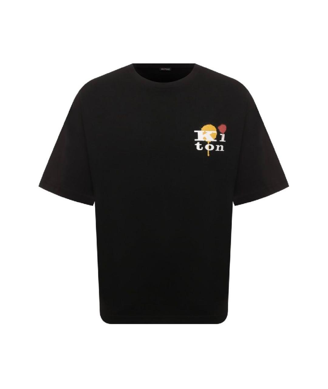 KITON Черная хлопковая футболка, фото 7