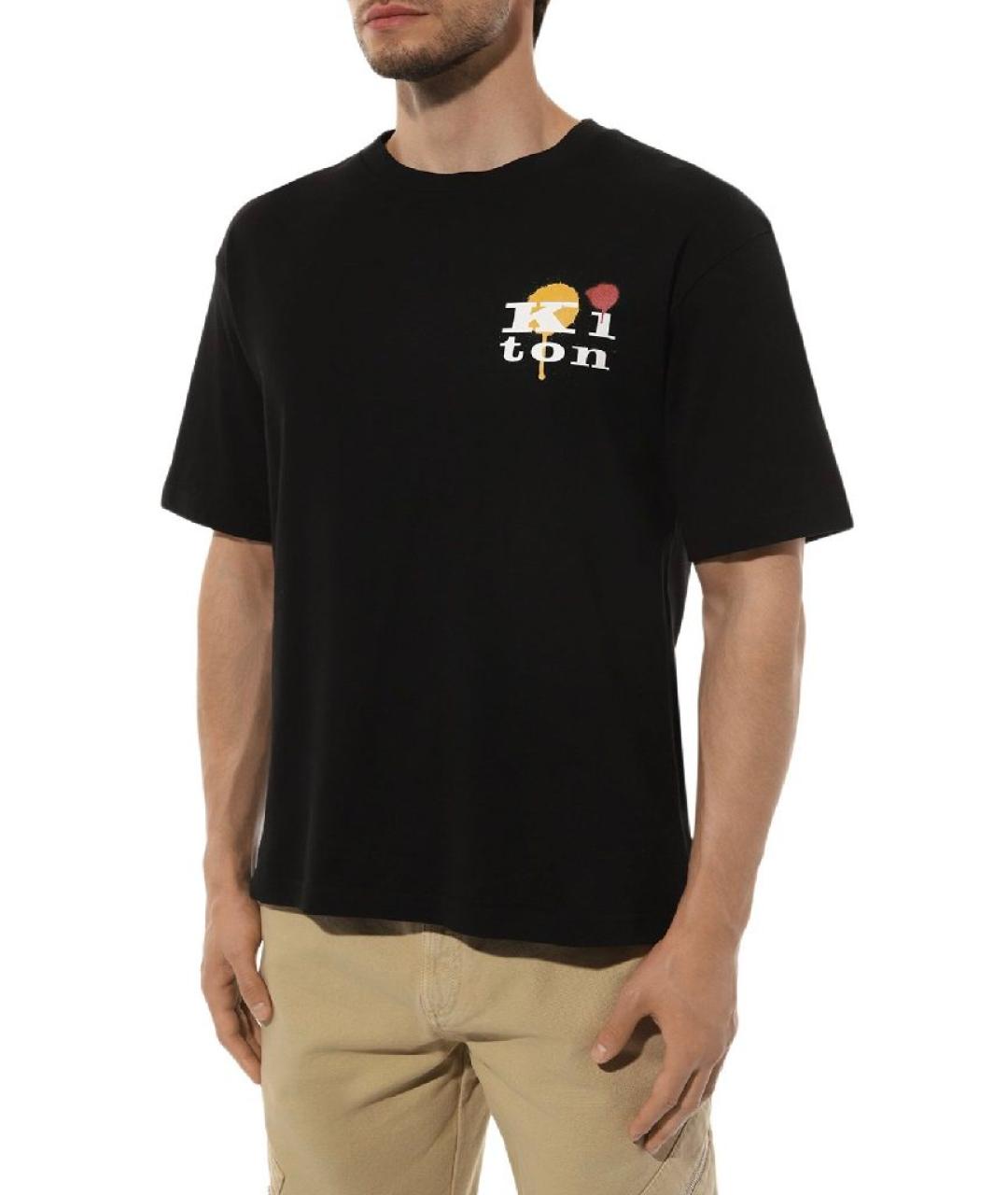 KITON Черная хлопковая футболка, фото 6