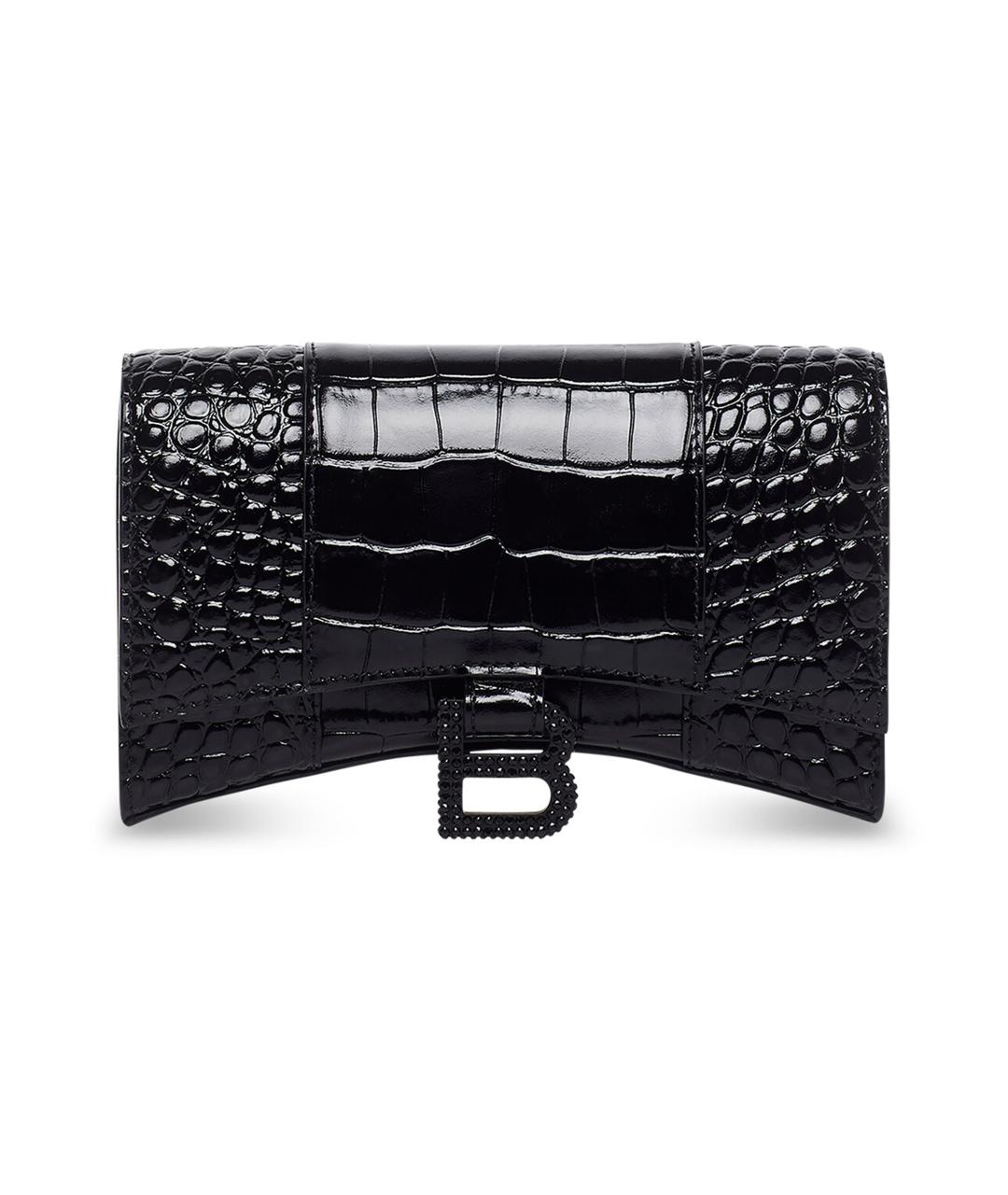 BALENCIAGA Черный кожаный кошелек, фото 1