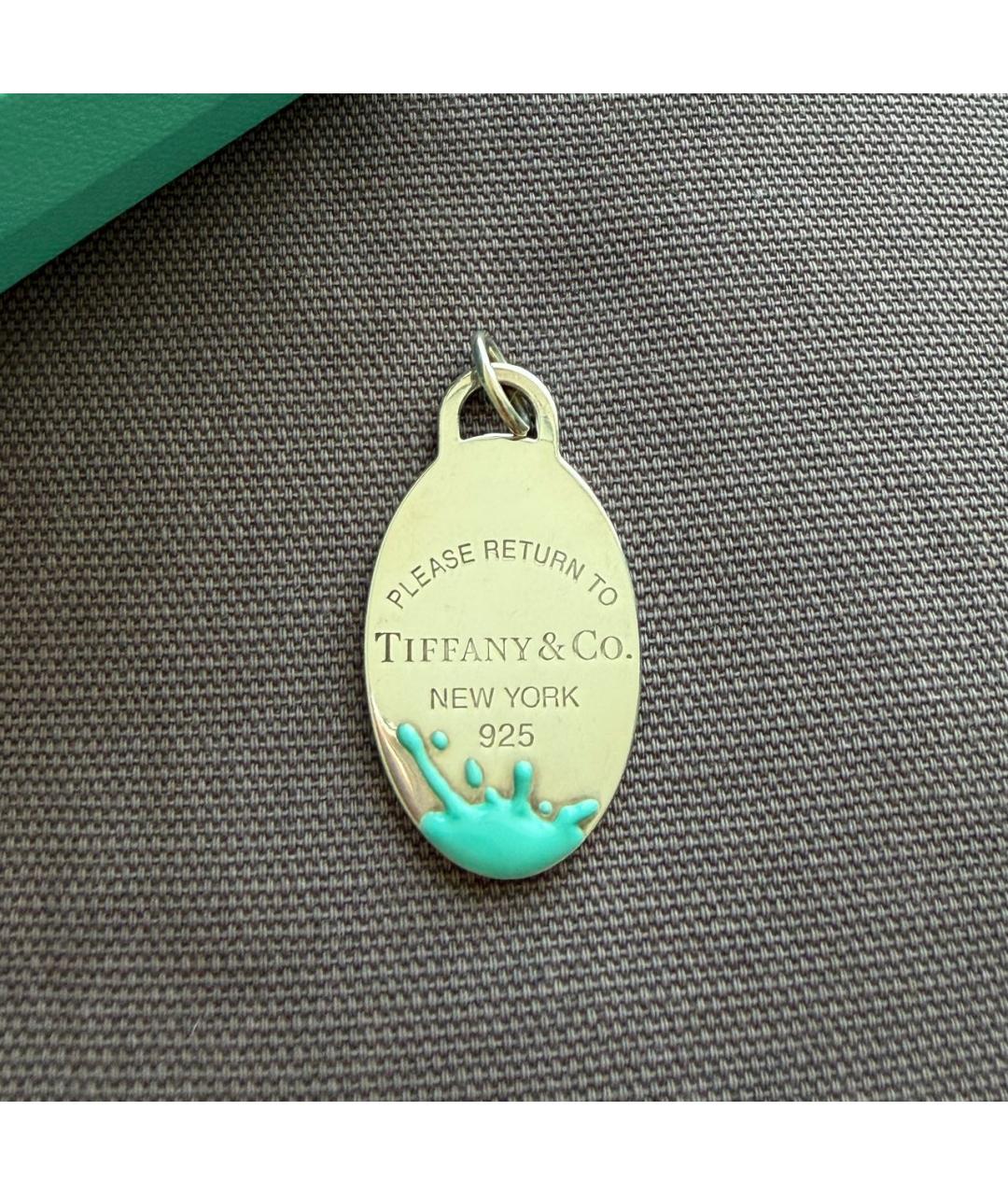 TIFFANY&CO Бирюзовая серебряная подвеска, фото 6