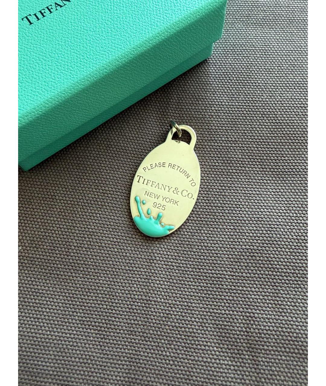 TIFFANY&CO Бирюзовая серебряная подвеска, фото 3