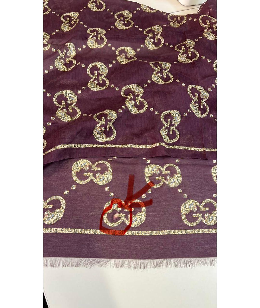 GUCCI Бордовый платок, фото 6