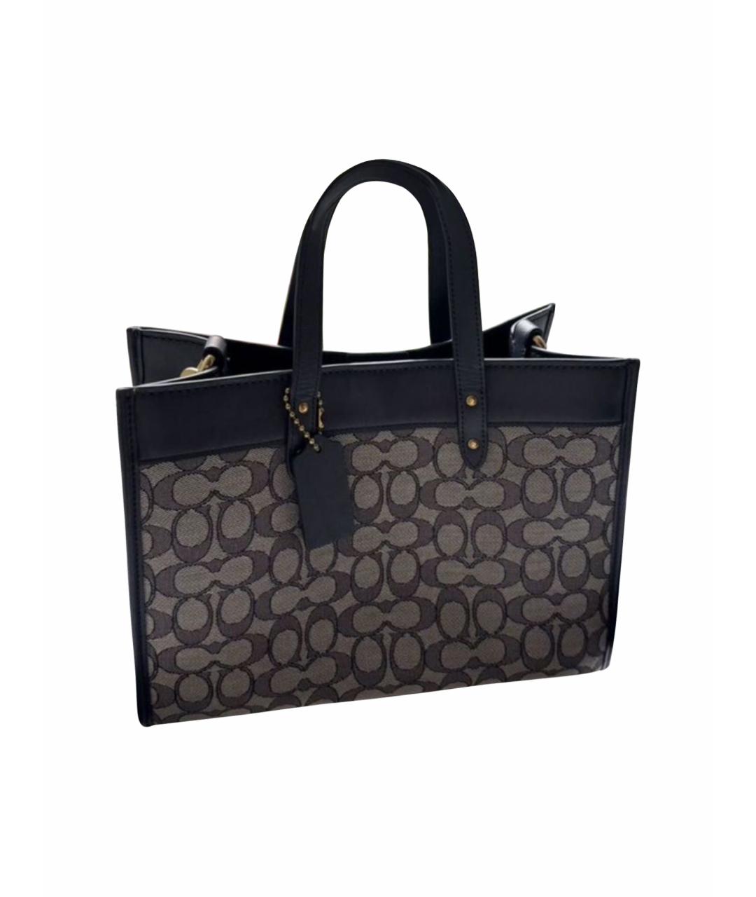 COACH Темно-синяя жаккардовая сумка тоут, фото 1