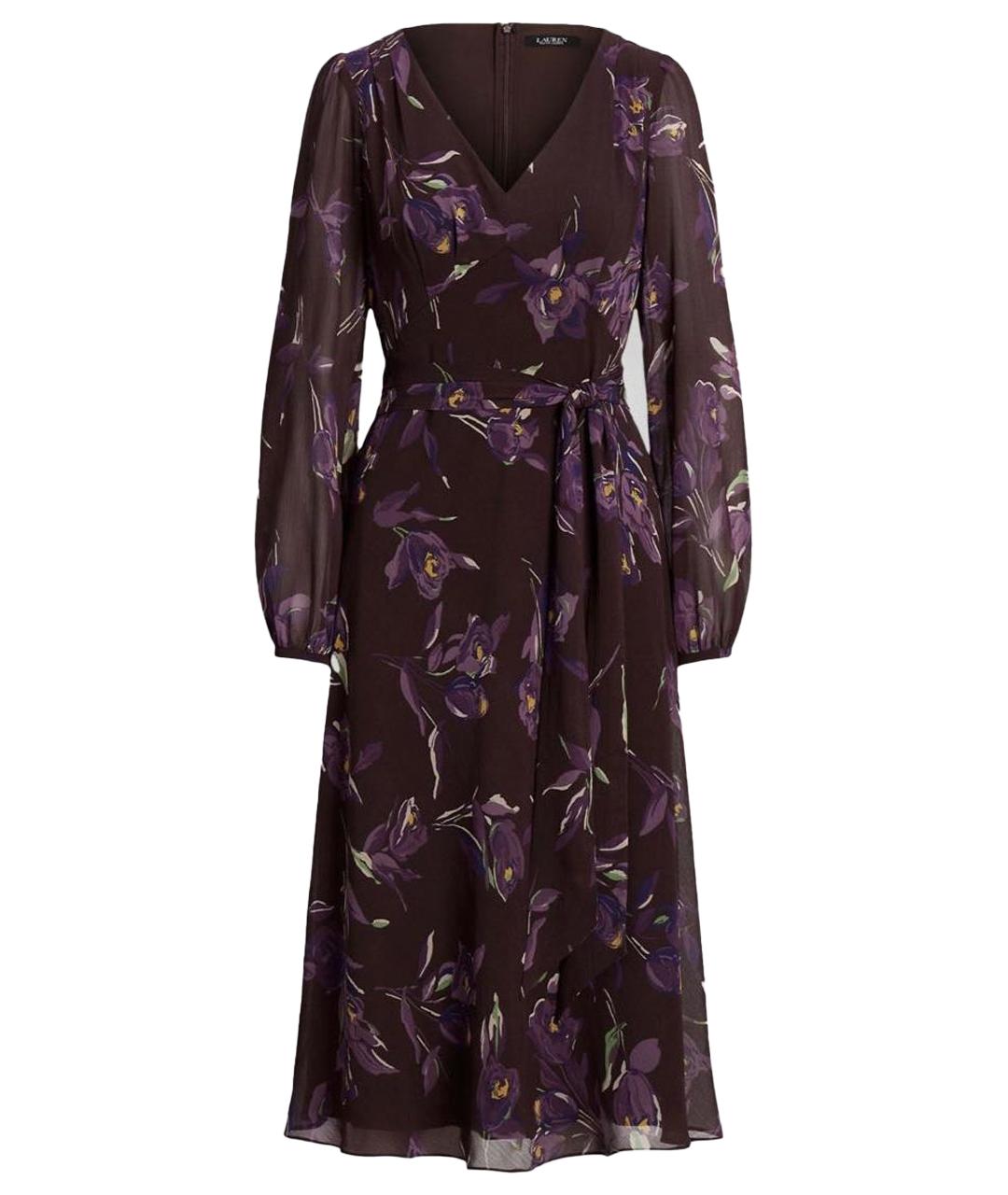 RALPH LAUREN Фиолетовое полиэстеровое повседневное платье, фото 1