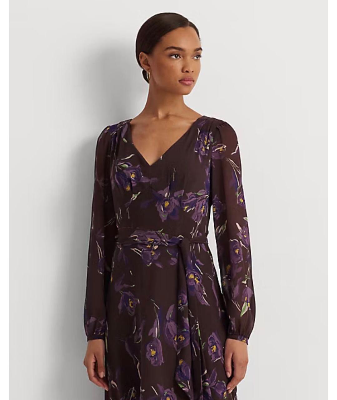 RALPH LAUREN Фиолетовое полиэстеровое повседневное платье, фото 5