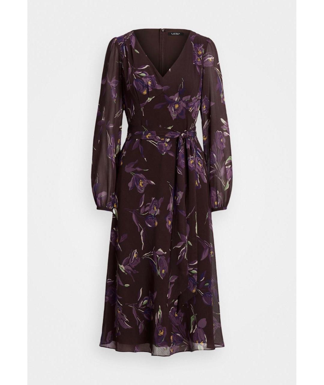 RALPH LAUREN Фиолетовое полиэстеровое повседневное платье, фото 8