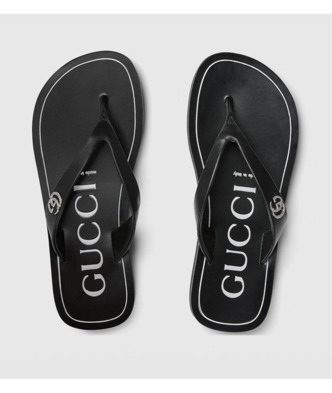 GUCCI Черные шлепанцы, фото 4