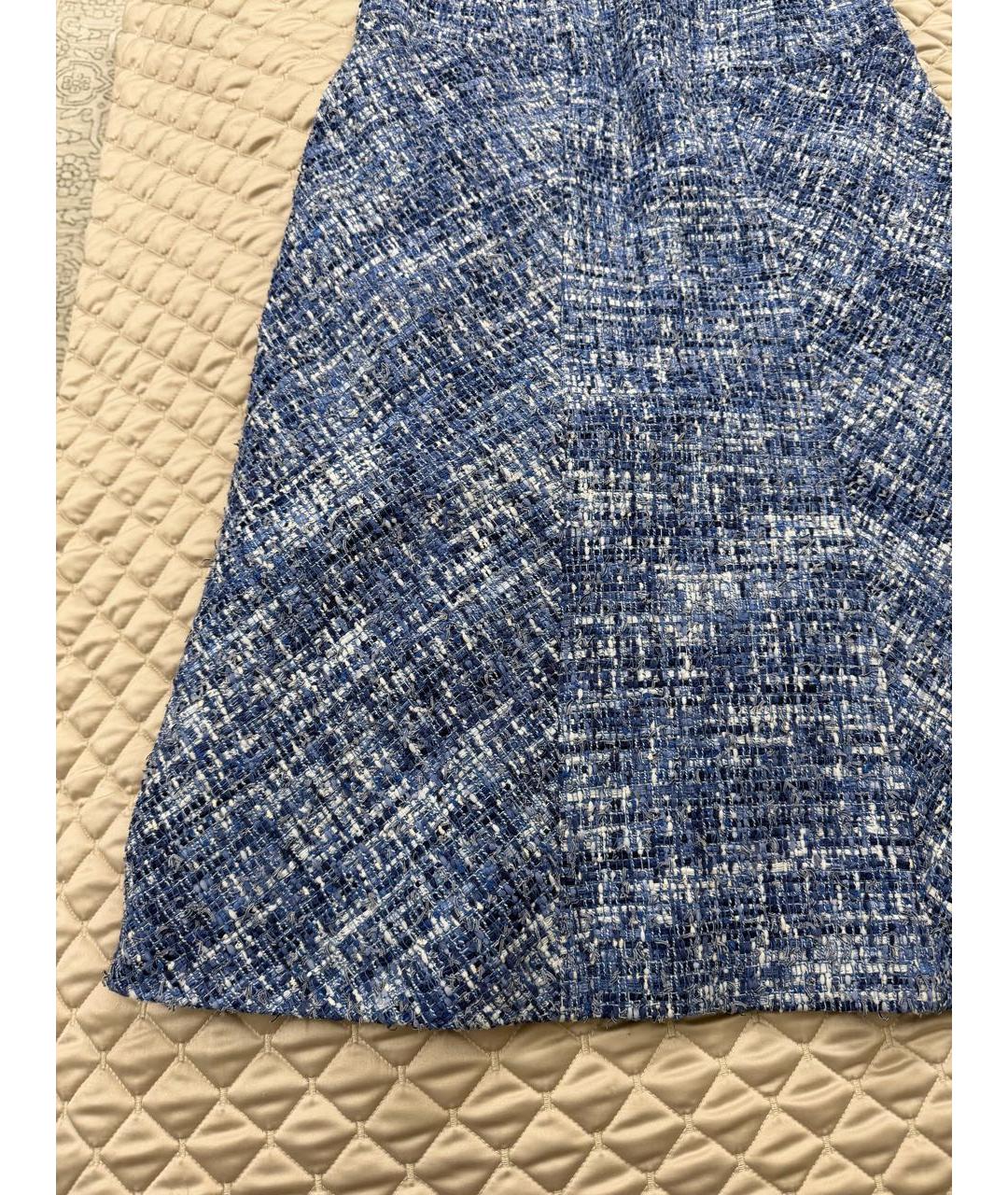 OSCAR DE LA RENTA Голубое твидовое вечернее платье, фото 2