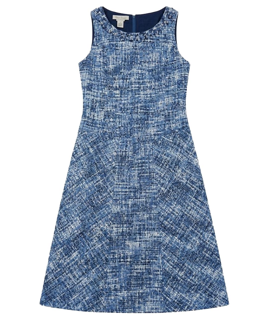 OSCAR DE LA RENTA Голубое твидовое вечернее платье, фото 1