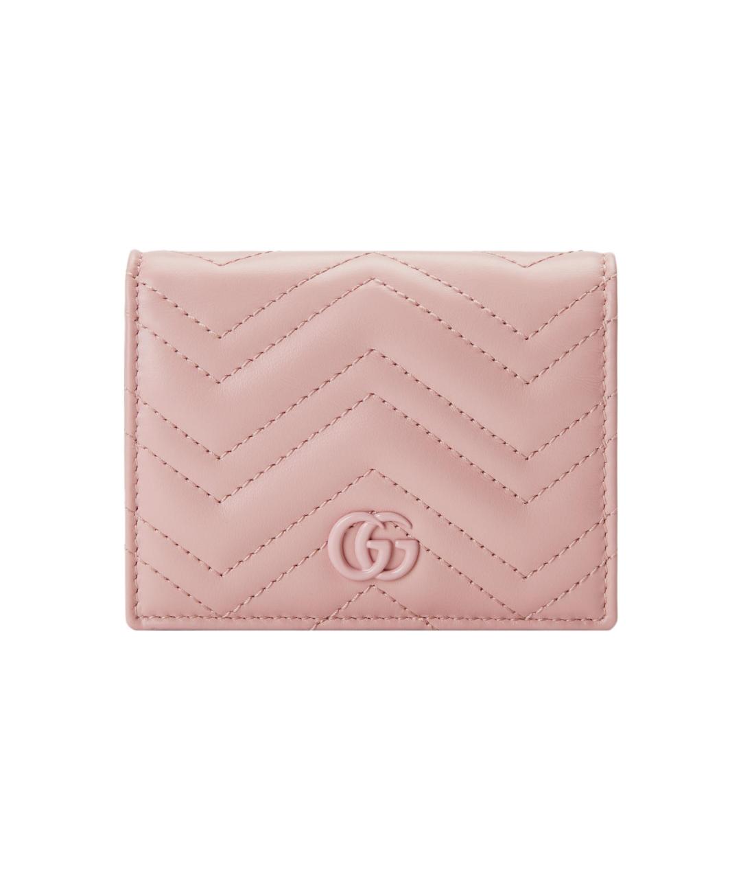 GUCCI Розовый кожаный кардхолдер, фото 1
