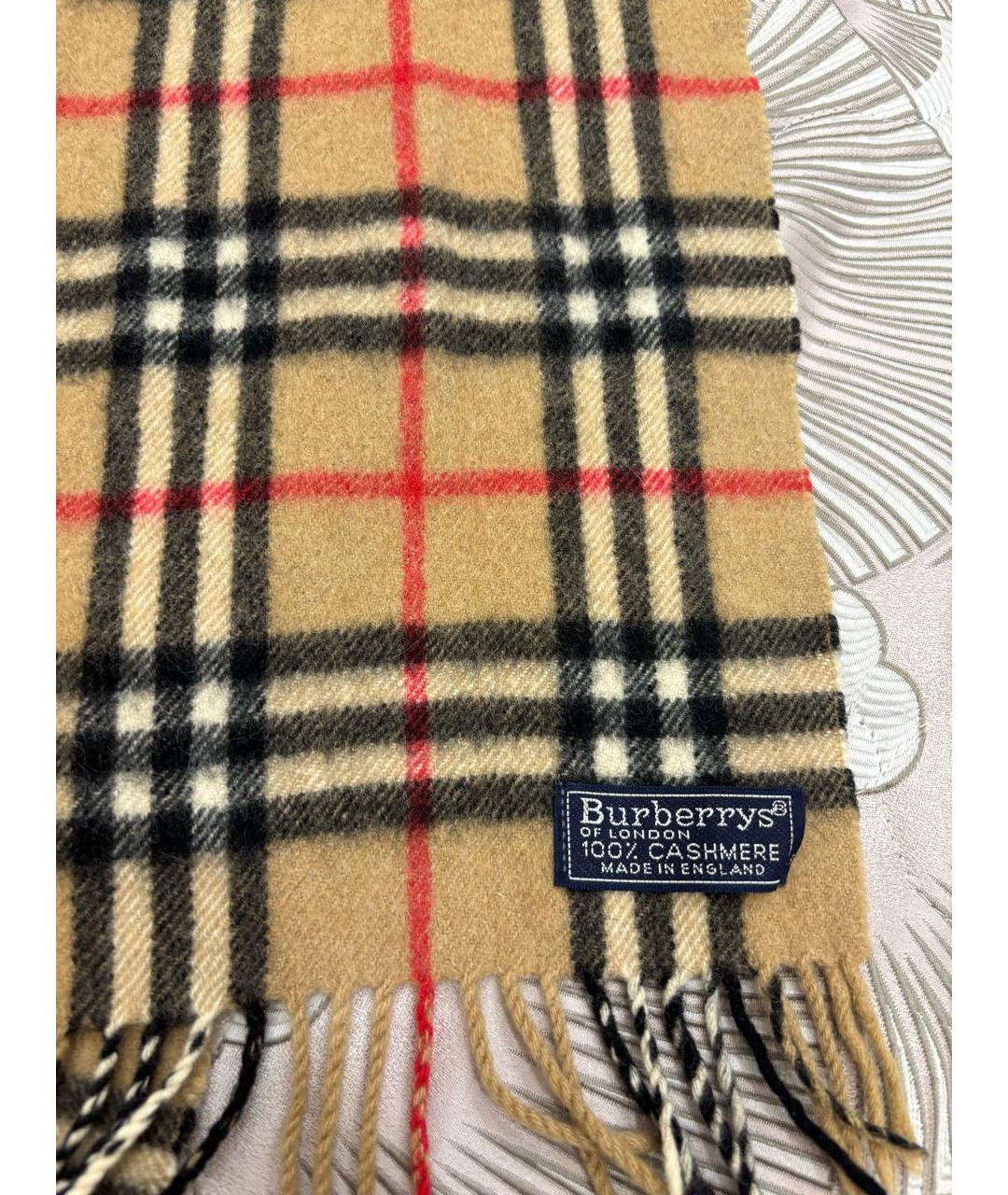 BURBERRY Бежевый кашемировый шарф, фото 2