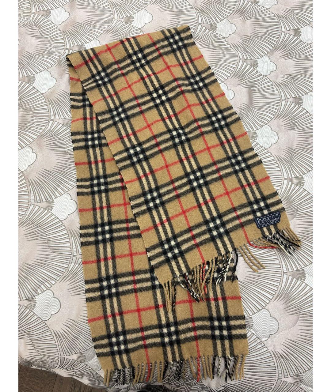 BURBERRY Бежевый кашемировый шарф, фото 4