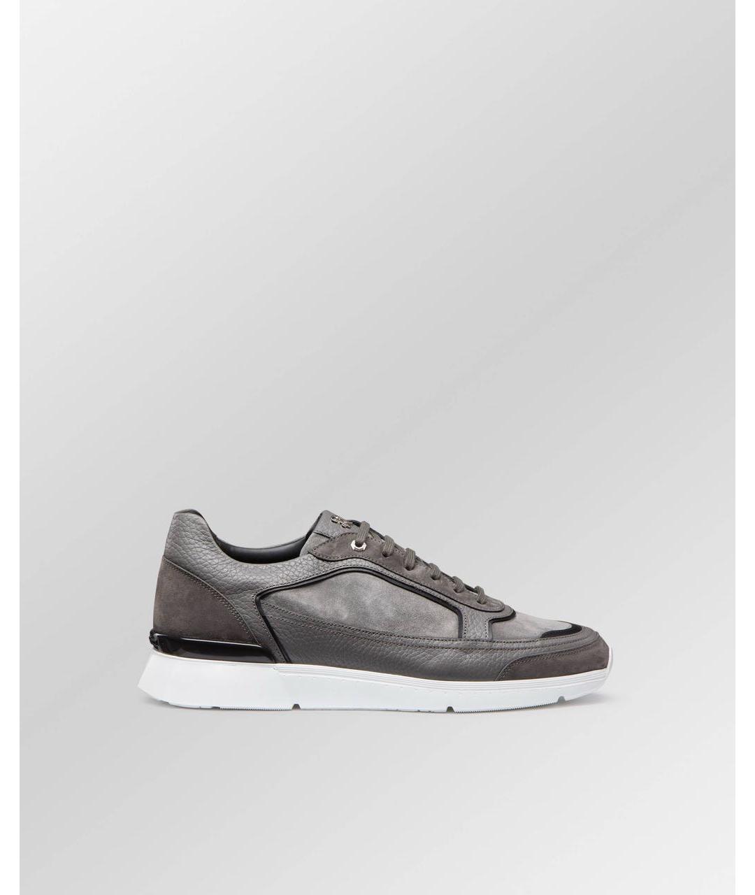 STEFANO RICCI Серые замшевые низкие кроссовки / кеды, фото 6