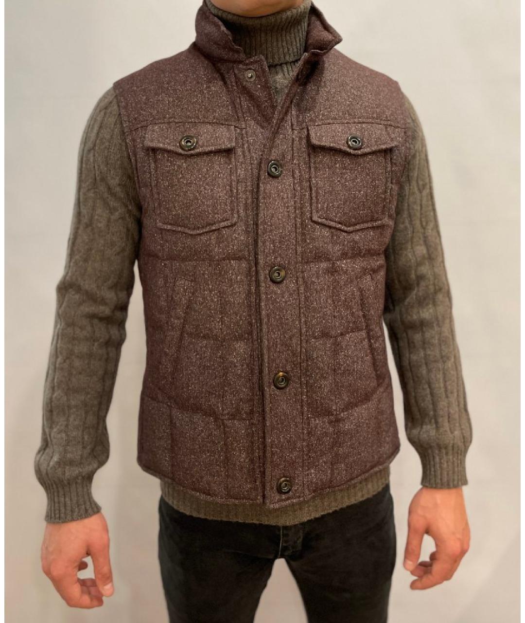 BRUNELLO CUCINELLI Бордовый кашемировый жилет, фото 4