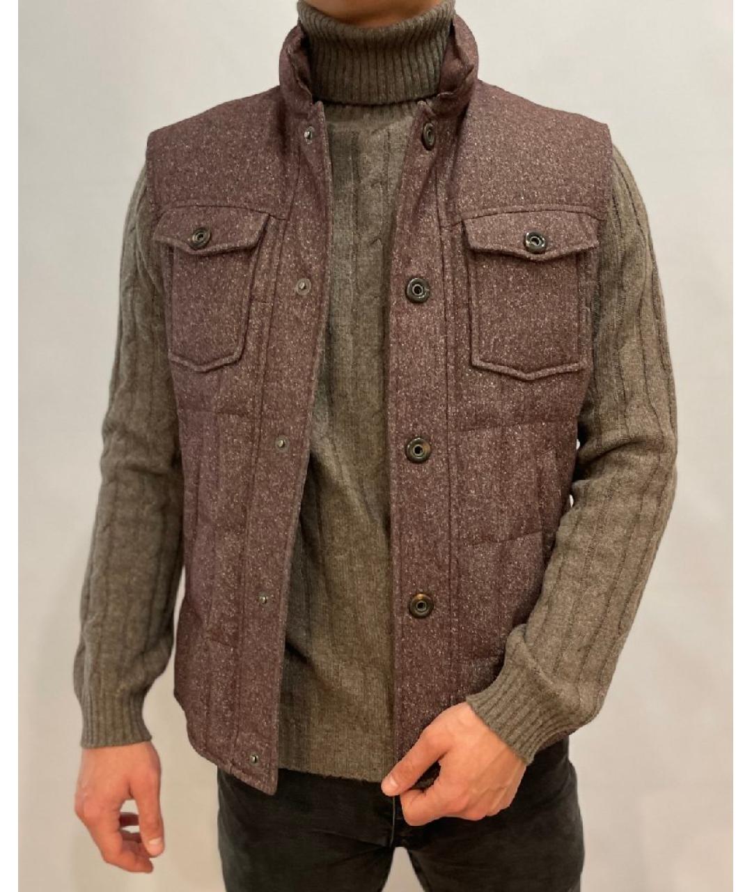 BRUNELLO CUCINELLI Бордовый кашемировый жилет, фото 6