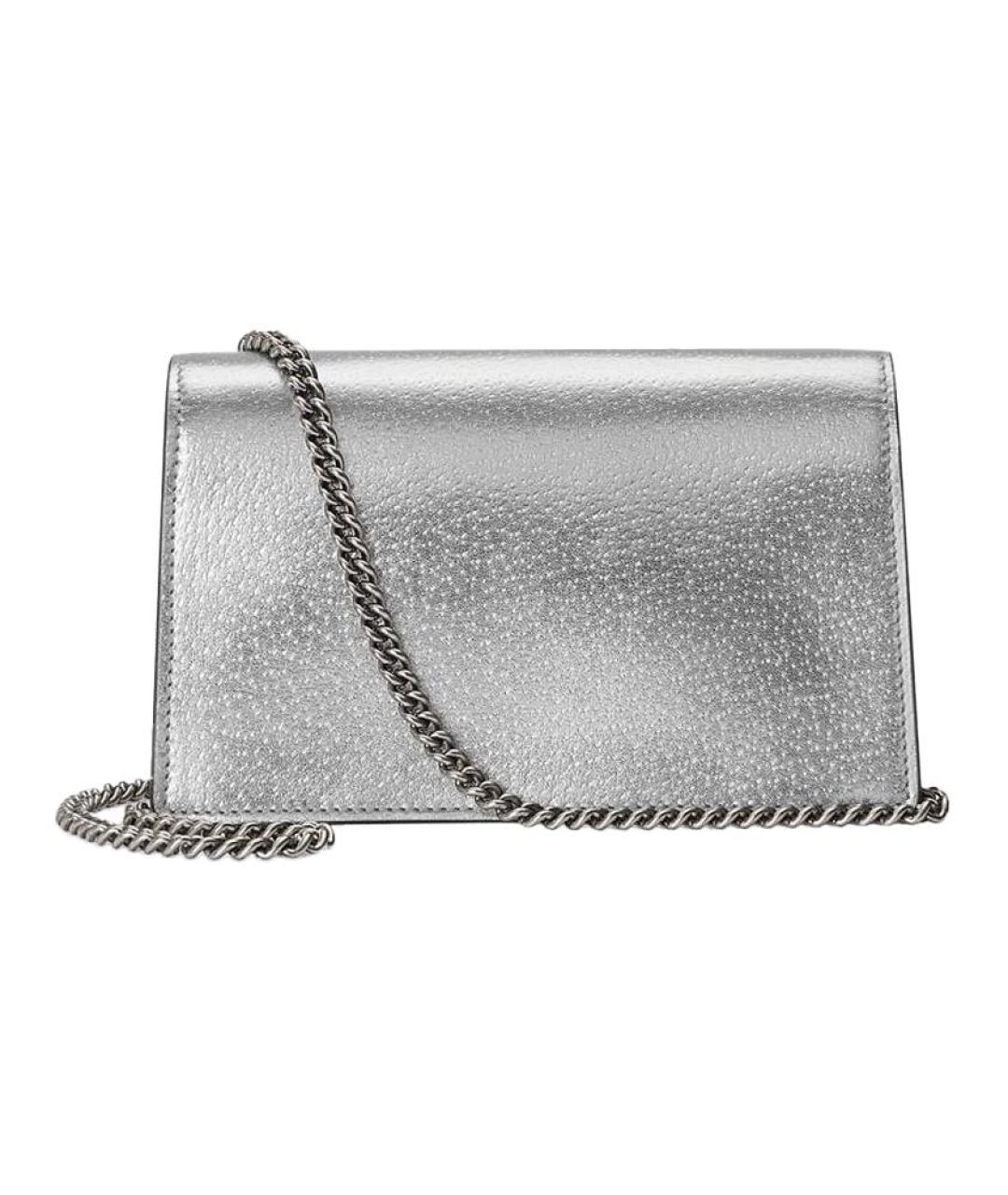GUCCI Серебряная кожаная сумка через плечо, фото 2